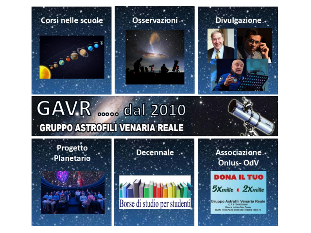 Il GAVR - Gruppo Astrofili Venaria Reale, festeggia il primo decennale