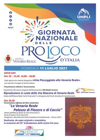 Venaria Viva Estate 2021. Giornata Nazionale delle Pro loco d'Italia
